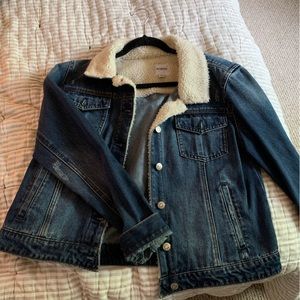 Fur lined denim jacket